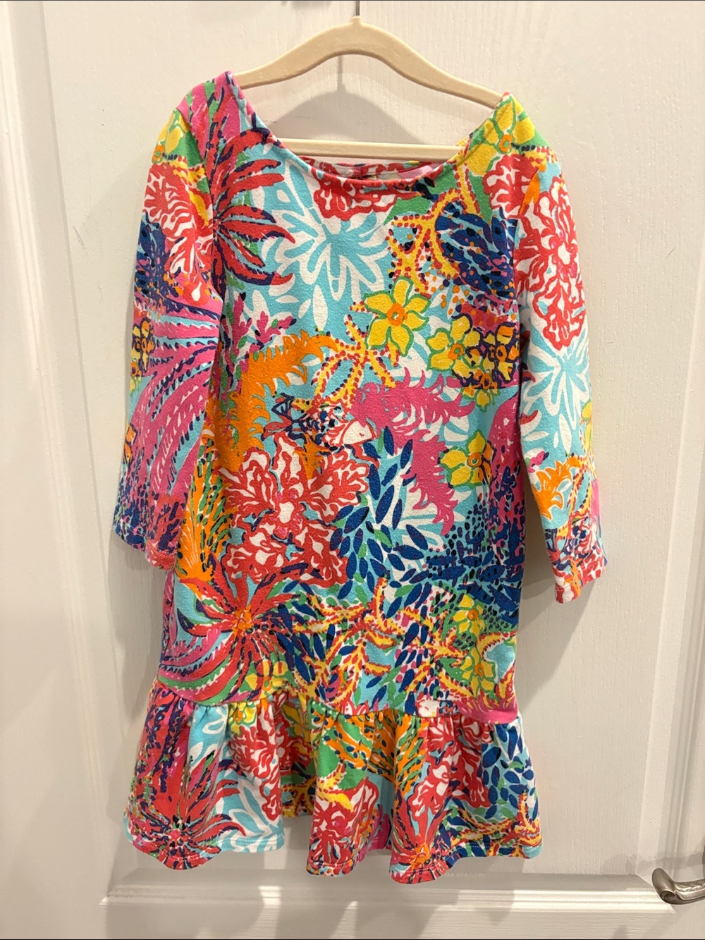 Lilly Pulitzer Girls Mini Geanna Dress in Fishing for Compliments Size M (6-7)